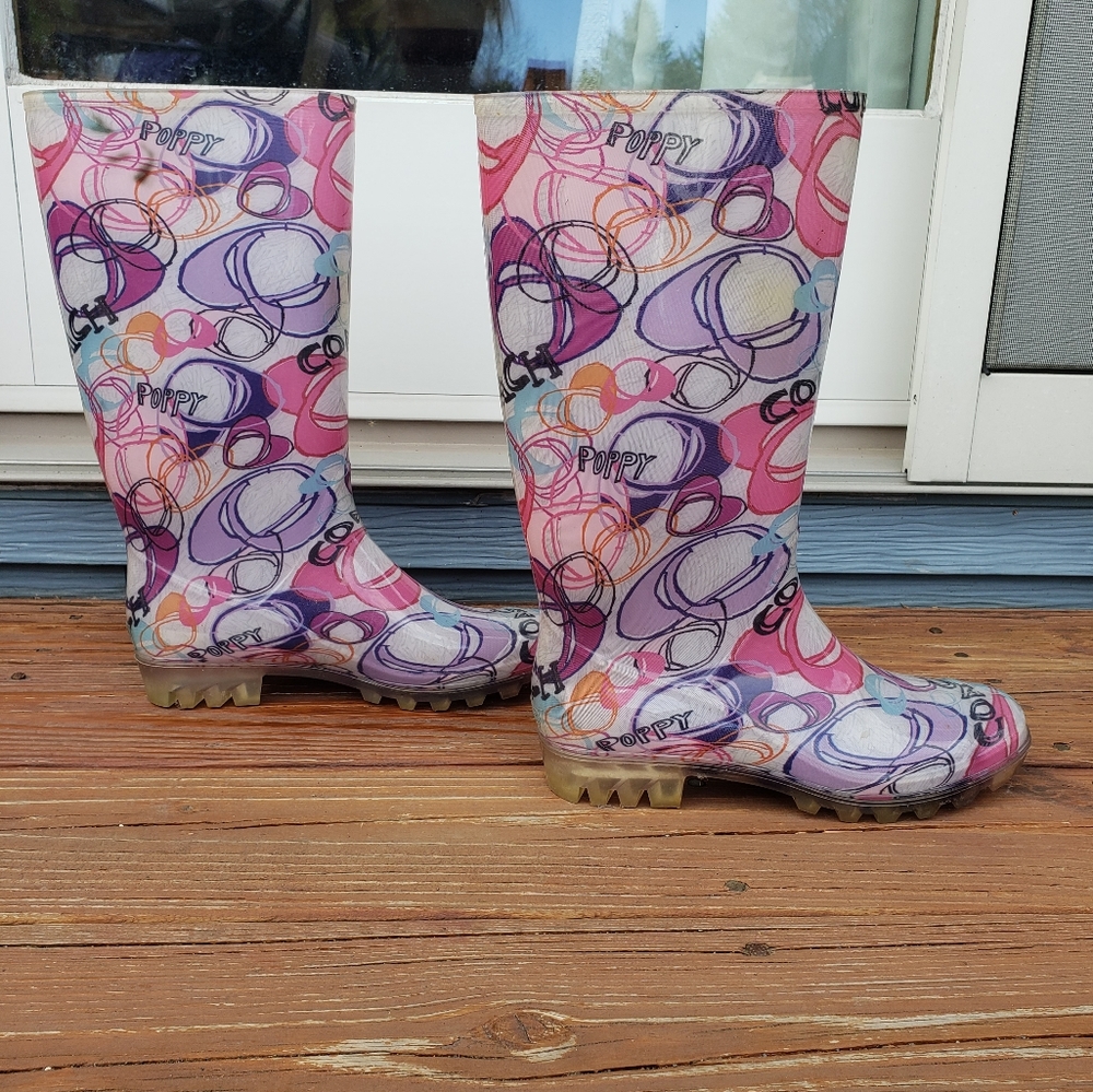 Coach Q497 Pixy Poppy rain boots 9